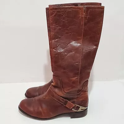 UGG Australia CHANNING II Size 7.5M Brown Leather Knee High Riding Boot 1001637 • $35.99