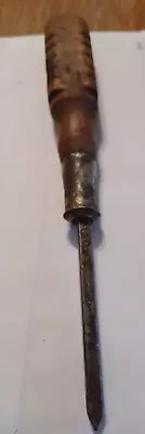 Vintage Flat Head Screwdriver  8  Round Wooden Handle • $5