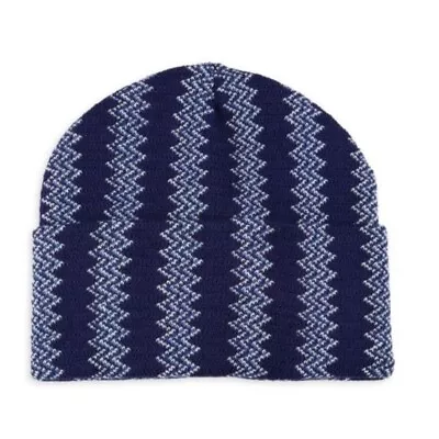 $265 Authentic MISSONI New Authentic Multicolored Blue White Black Beanie Hat • $84.99