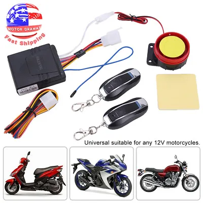 Motorcycle Bike Security Alarm System Anti-theft Remote Control Engine Start 12V • $15.95