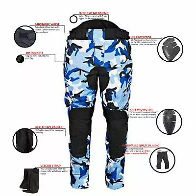 £39.99 • Buy NEW Motorbike Motorcycle Waterproof Cordura Textile Trousers Pants CE Armours