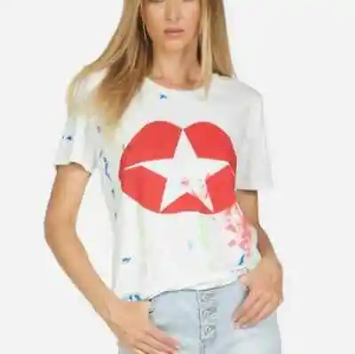 $68 • Buy Lauren Moshi Star Kiss Tshirt New Size Medium Splatter 