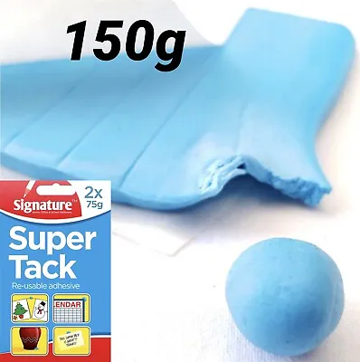 2 Super Tough Tack Blue Tac 150g Reusable Handy Size Sticky Adhesive Putty Glue • $7.34