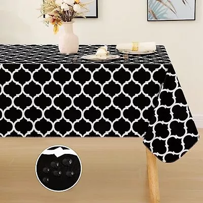  Rectangle Table Cloth Waterproof Vinyl Tablecloth With Flannel 60 X102  Black • $30.05