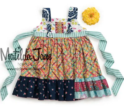 Matilda Jane Platinum Multicolour Bubblicious Ruffled Knot Dress Size 8 NWOT • $50.95