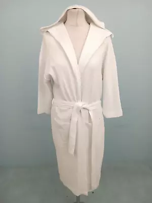 M&S Body Women's Dressing Gown Size XS White Pure Cotton Jersey Waffle Used F1 • £9.99