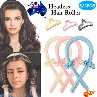 Heatless Curling Rod Headband Silk Curling Ribbon Hair Roller Lazy Curler Set AU • $13.87