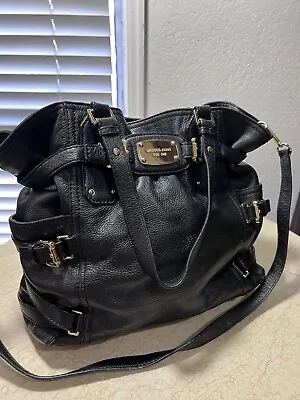 Michael Kors Gansevoort Large  Black Leather Satchel Handbag. Removable Strap • $80