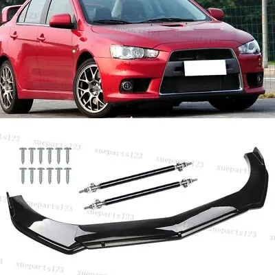 For Mitsubishi Front Bumper Lip Spoiler Lower Splitter + Strut Rods *2 • $54.95