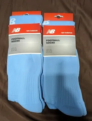 Lot Of 2 Pairs New Balance Crew Soccer Socks- NEW Sky Blue Sz L Mens 10-13 • $14