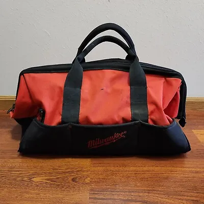 Milwaukee Heavy Duty Contractors Tool Bag Large 21 X11 X11  Pockets Strap Trades • $19.99