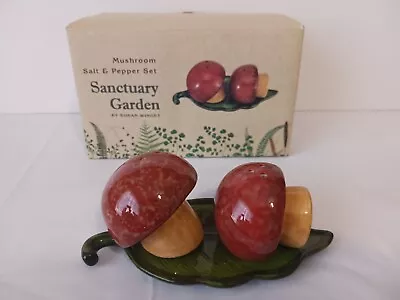 MUSHROOM SALT PEPPER SHAKERS Set Cracker Barrel Susan Winget Sanctuary Garden • $14.39