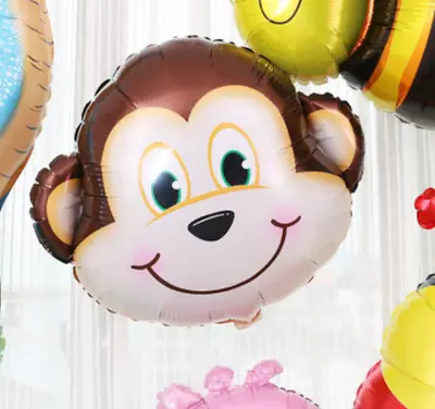 Cute Monkey Head Jungle Animal Foil Balloon Zoo Theme Kid Birthday Party Decor • $2.46