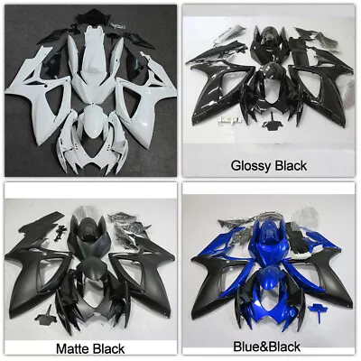 For Suzuki GSXR600/750 2006 2007 Unpainted/ Gloss Matte Black / Blue Fairing Kit • $269