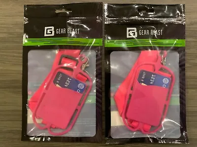 Two 2x GEAR BEAST Cell Phone Lanyard - Universal Neck Phone Holder W/Card Pocket • $16.19