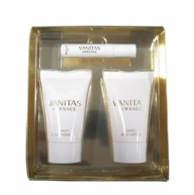 VANITAS For Women By VERSACE EDT Vial Spray 0.06 Oz  + Lotion + Gel - Gift Set • $14.95