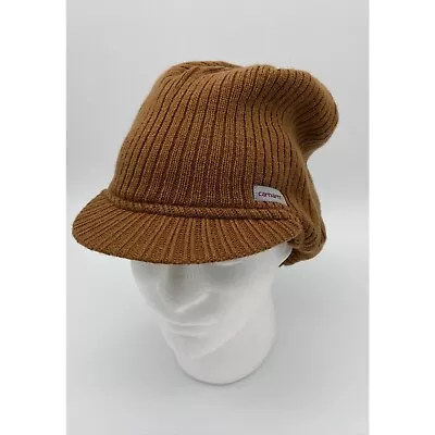 Carhartt Men's Acrylic Knit Fleece Lined Knit Visor Hat Brown Beanie One Size • $29.99