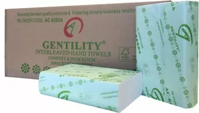 A&C Gentility Compact Paper Towel Hand Towel 1 Ply 120 Sheets 20 Packs 2400 • $32