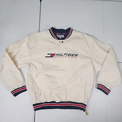 Vintage Tommy Hilfiger Athletics Pullover Windbreaker Jacket Men L Logo Golf 90s • $48