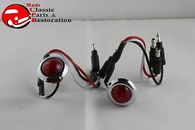 Dual Function Mini Red Stainless Turn Stop Tail Lamp Lights Truck Hot Rat Rod • $29.05