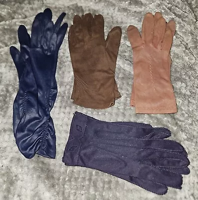  Lot Of 4 Pairs Of Ladies Gloves Various Sizes & Colors Vintage 1950's 1960's • $5