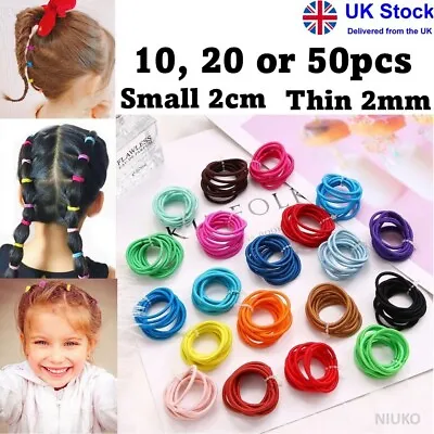 £1.48 • Buy Hair Bands Elastics Bobbles 2cm Small Thin Girls Kids Baby Women Endless School