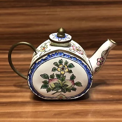 $19.99 • Buy Mini Enamel Teapot Fruit Flowers Floral