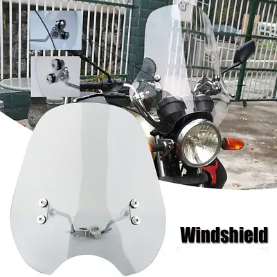 Universal 7/8'' Handlebar Motorcycle Smoke Windshield Motorbike WindScreen Kit • £29.90