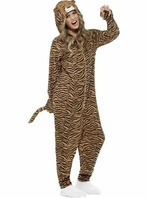 Adult Tiger Jumpsuit Costume Zoo Unisex Cat Book Week Day Fancy Dress MEDIUM • £22.31