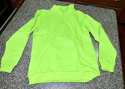 Victoria’s Secret PINK Half Zip Campus Sweatshirt Sz Small NWT! Lime Green • $29.95