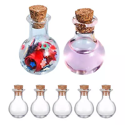 Tiny Glass Bottle Mini Glass Bottles With Wooden Cork Drift Bottle 10Pcs  • $10.46