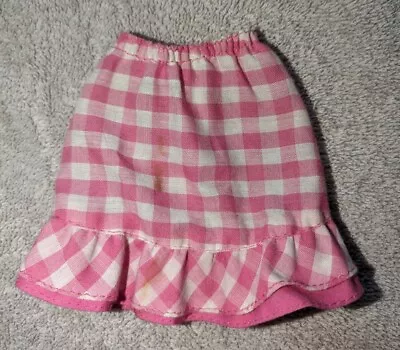 Vintage Mattel My First Barbie Doll Pink And White Checked Skirt 1982 • $3