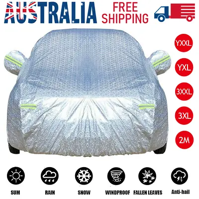 $34.19 • Buy 6 Layer Large Car Cover Waterproof Aluminum UV Dust Hail Resitant Universal Size