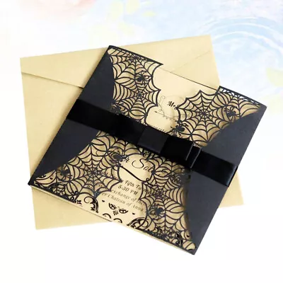8pcs Spider Web Halloween Party Invitations For Scary Themed Masquerade-RO • £12.79