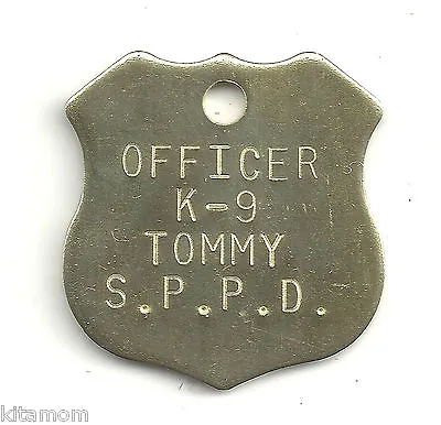 Mini Brass Badge Police Law K-9 Sheriff Shield Dog Pet ID Tag • $4.99