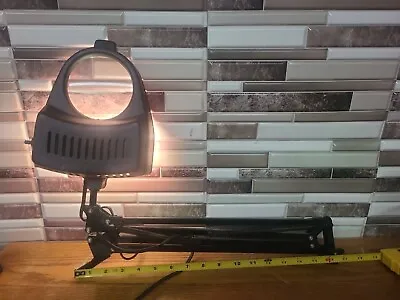 Adjustable Articulating Clamp Desk Lamp Light Portable Vintage Black Magnifier • $125