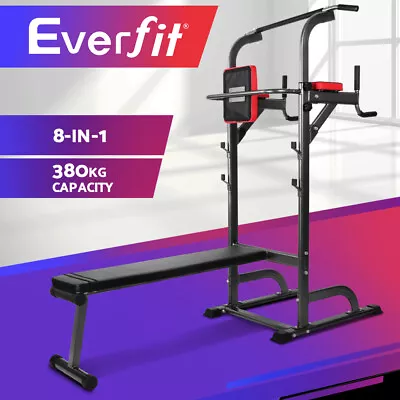 Everfit Weight Bench Chin Up Bar Bench Press Gym Equipment Fitness Bench • $135.95