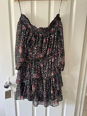 French Connection Tiered Rara Multicoloured Dress • Size 16 (would Fit 14 - 18) • $30