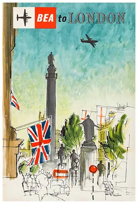 BEA - British European - To London - 1960s - Vintage Airline Travel Poster • $26.99