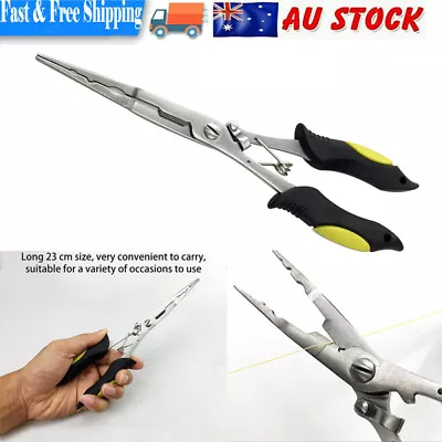 $15.76 • Buy Stainless Steel Fishing Pliers Fishing Needle Nose Pliers Cut Fishing W/ Handle