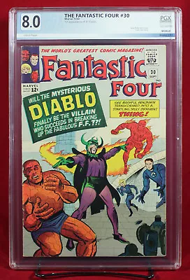 FANTASTIC FOUR #30 (Marvel 1964) PGX 8.0 VF Very Fine - FIRST DIABLO!!! +CGC!!! • $550