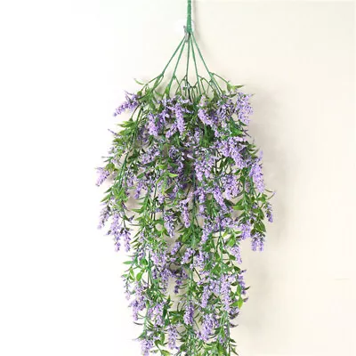 2x Artificial Lavender Trailing Vine Hanging Basket Plant Indoor Outdoor Garland • £9.99