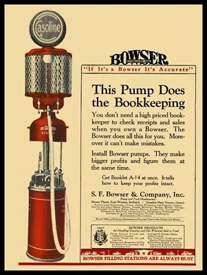 1922 Bowser Visible Gas Pumps NEW METAL SIGN: 12 X 16  And Free Shipping • $33.88