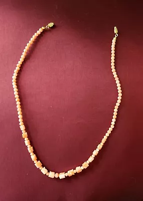  Vintage Carved Coral Tulip Choker Necklace 17” • $99