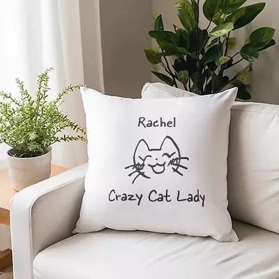 Personalised Crazy Cat Lady Cushion • £9.95