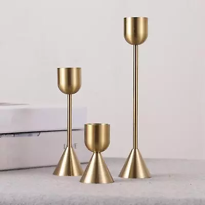 3 Pieces Metal Candle Holders Stable Base Decorative Candle Stick Holder • £20.05