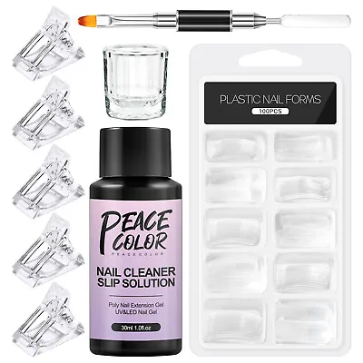 Slip Solution For Poly Gel Nail Kit With 100PC Nail Tips  Nail Extension Tools • $8.12