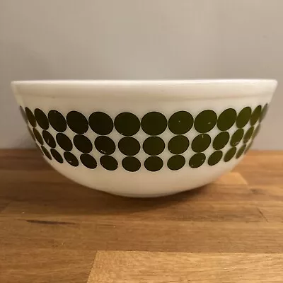 Vintage Pyrex Green Polka Dot 4 Quart Mixing Bowl Good Condition No Chips • $134.99