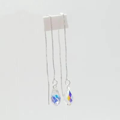 £7 • Buy Silver Earrings Hand Made Sterling Silver 925, Swarovski Beads Various Colours