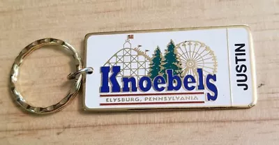 Vintage 1996 Knoebels Elysbyrg Pennsylvania Amusement Park Metal Keychain Justin • $14.99